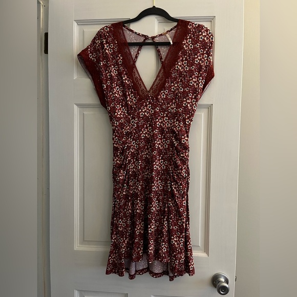 FREE PEOPLE MAROON DRESS - Picture 1 of 3